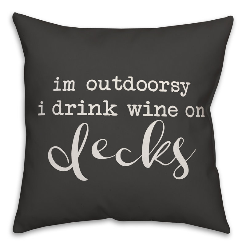 Outdoor Throw Pillow, 18" x 18", Black/White