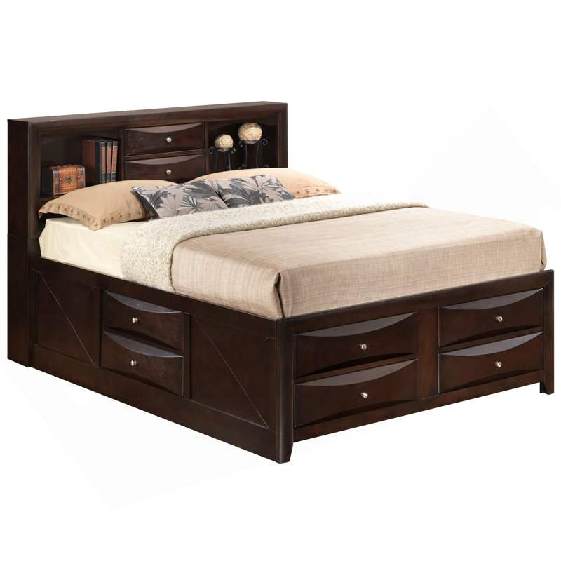 Lit double avec rangement Marilla, cappuccino, Full, Cappuccino