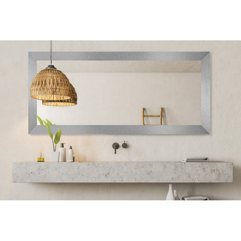 Miroir mural Maci Eileen, 33 po x 80 po, Argent platine