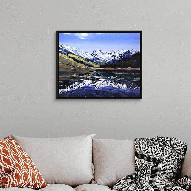 Reproduction d’art sur toile, "Vail, Colorado" par David Shingler, Toile avec cadre flottant noir