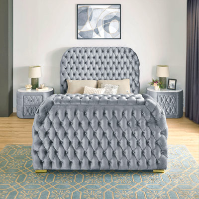 Foyer électrique encastré en velours avec tête de lit 1pc