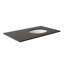 Plateau en quartz gris 37 po avec lavabo simple en céramique blanche - droite-134637748