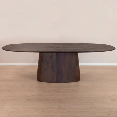 Aron Oval Solid Wood Top Dining Table