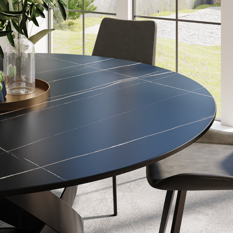 Table de salle à manger Maxwell, H 29,53 po x L 59,06 po x l 59,06 po, Noir, Noir