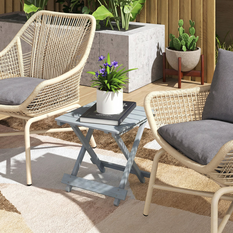 Rectangular Folding Outdoor Coffee Table , cm W cm D, Light Grey