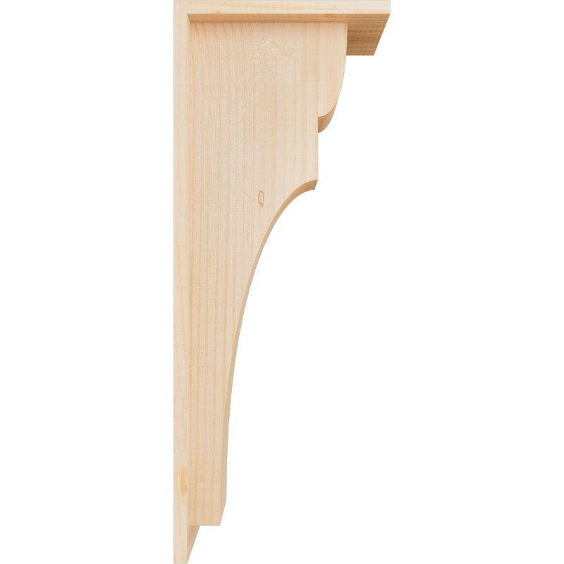 Yorktown Corbel w/Backplate, 26" H x 5.5" W x 10" D, Douglas Fir, Smooth