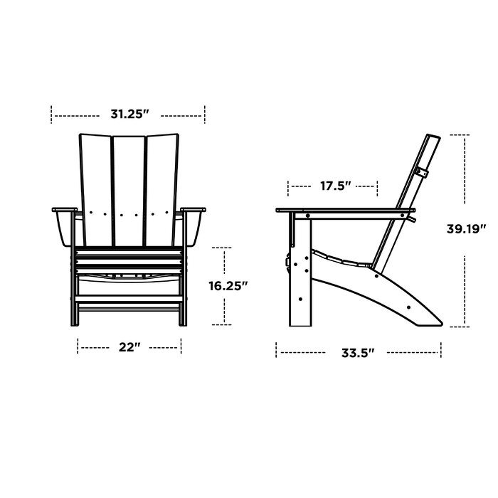 POLYWOOD® Modern Curveback Adirondack Chair & Reviews | Wayfair