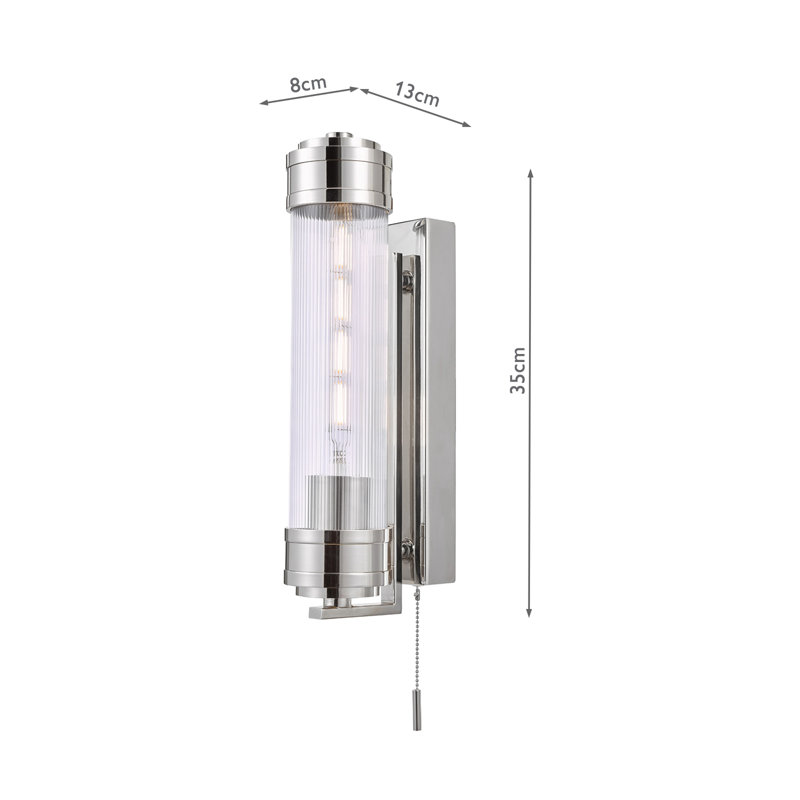 Bathroom Wall Light, Polished Nickel