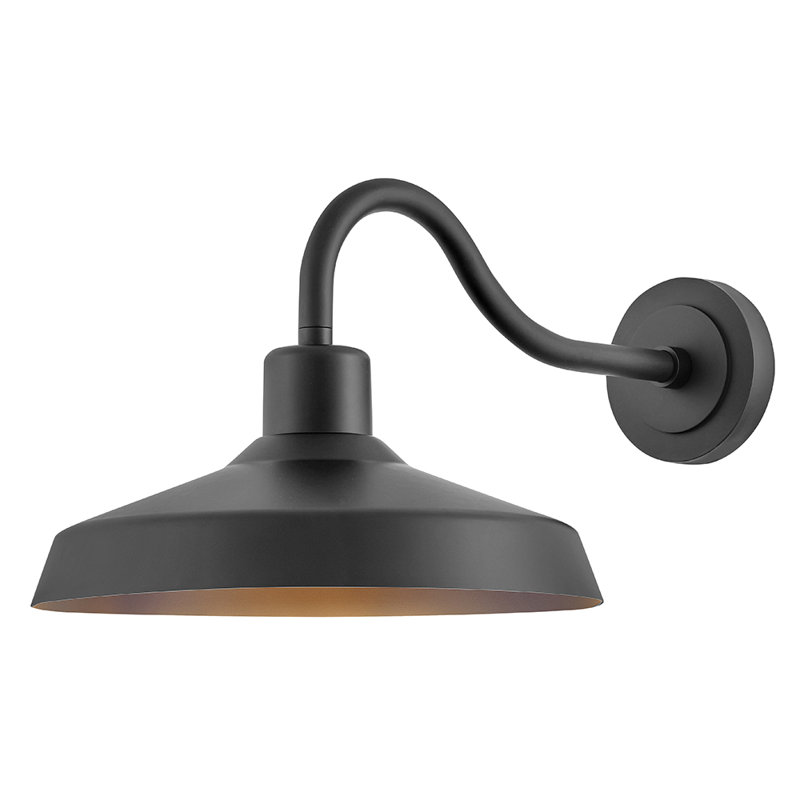 Hinkley Forge Medium Wall Mount Lantern, Black
