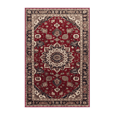 Machine Washable Persian Red Area Rug