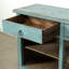 Approx. 91 Inches Wide  Counter Table with Three Drawers Distressed Blue