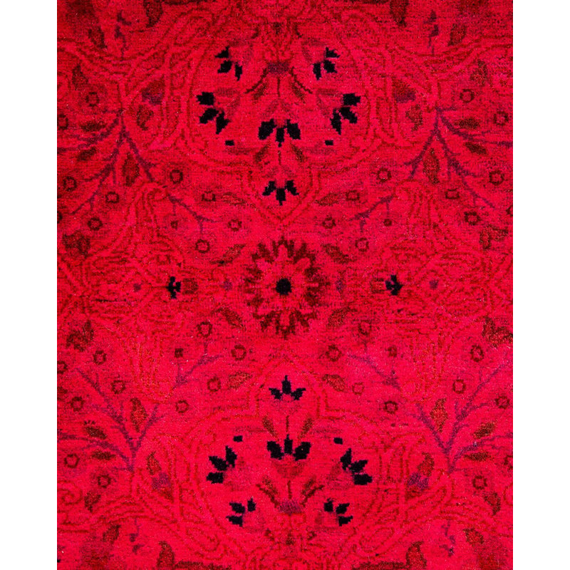 Tapis unique noué à la main Weirsky - rose Weirsky