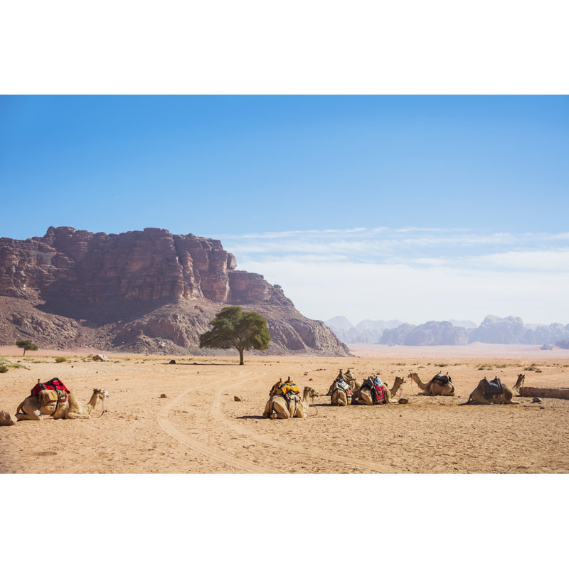 Bluhm Wadi Ram Desert. Jordan Landscape by Ukususha - Wrapped Canvas Print, 30cm H x 46cm W 3.8cm D