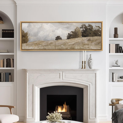 Rustic Countryside Clouds Natural Landscape, reproduction d'art sur toile