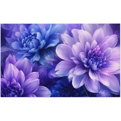 Serviette de plage mauve à motif floral bleu, serviette en microfibre légère à séchage rapide 32 po x 63 po pour piscine, plage, douche, source chaude, yoga, voyage