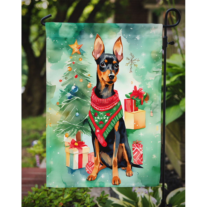 Polyester double face Noël, H 15,5 po x l 11,25 po
