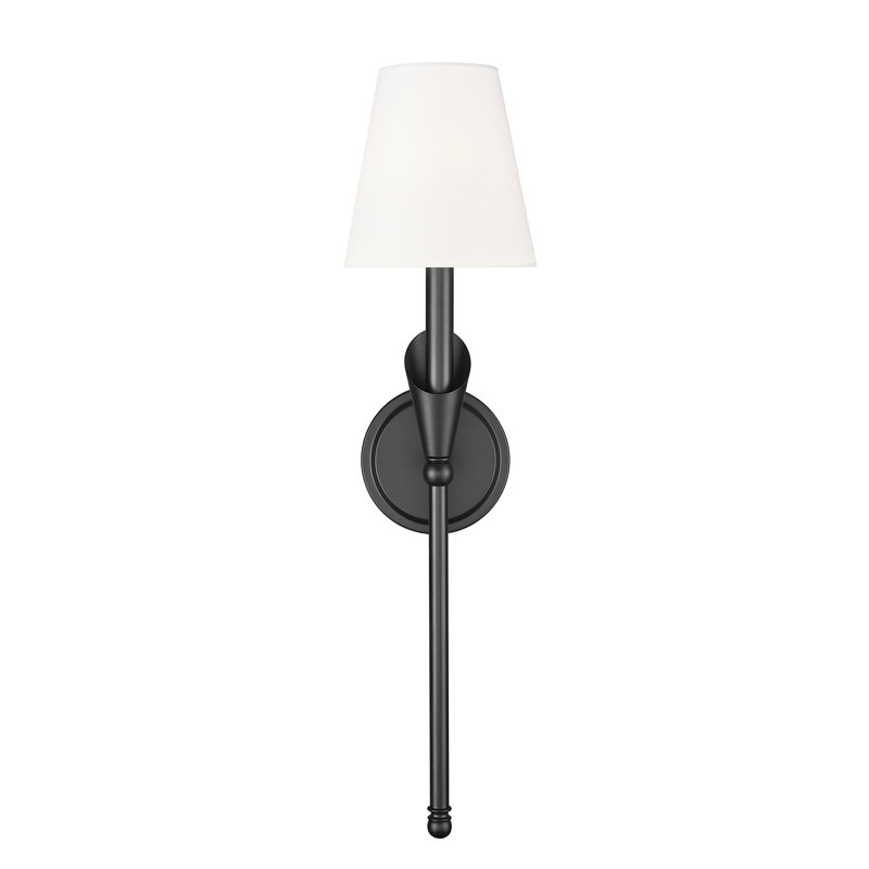 Claudelle Textured 1 Light Wall Sconce, Matte Black
