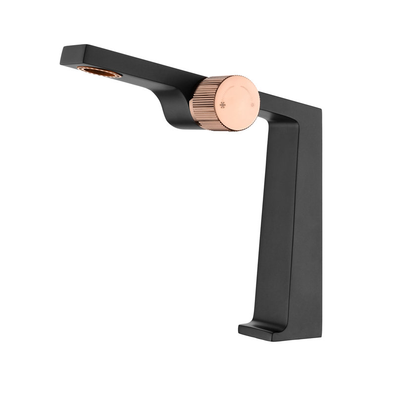 Single-handle Bathroom Faucet, Black/Gold