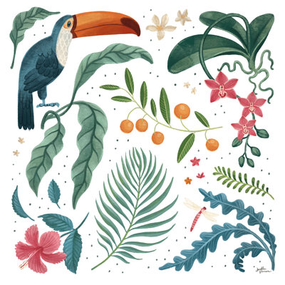 Jungle Love III White by Janelle Penner - Wrapped Canvas Painting