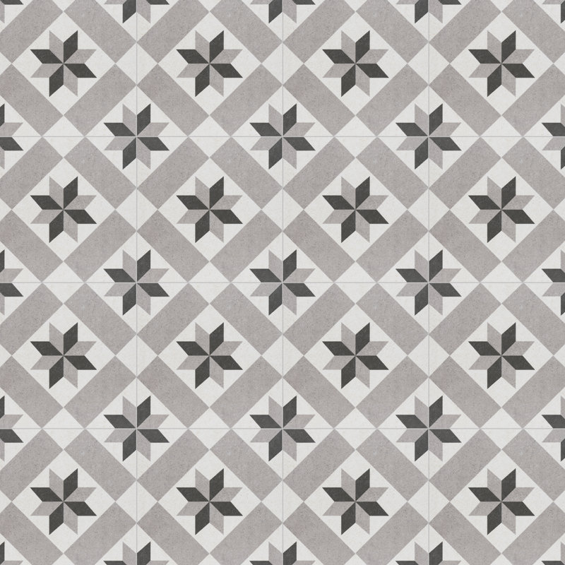 Vintage Star 10" x 10" Porcelain Patterned Wall & Floor Tile