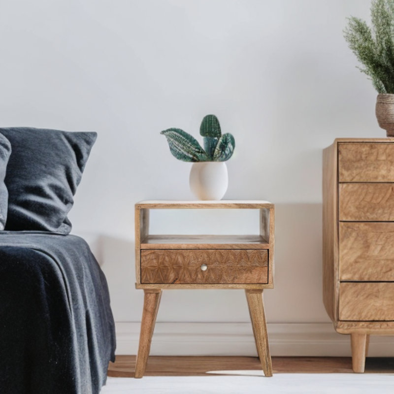Saephan Solid Wood End Table