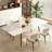 Ecklund 62.9 To 94.4 White Sintered Stone Expandable Stretching Dining Table Chair Set-335745493