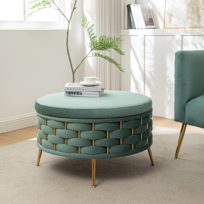 Cristen Upholstered Round Storage Ottoman