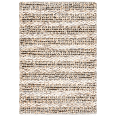 Natural Fiber Pit Loomed Jute Striped Rug