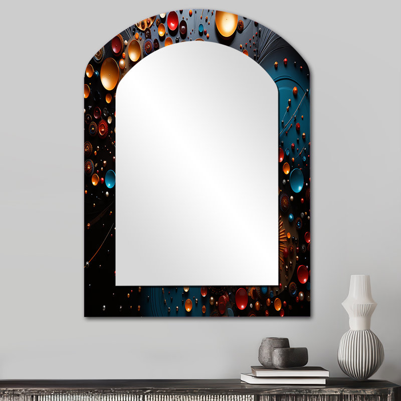 Lorilee Watch Moments In Motion - miroir arqué, miroir mural décoratif asymétrique doré, 34 po x 25 po