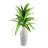50-Inch Variegated Dracaena in White Floor Urn Basket