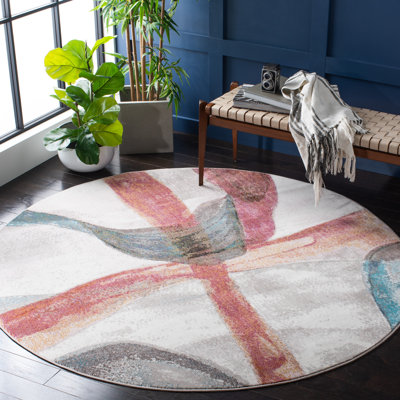 Papillon Abstract Pink/Blue Area Rug