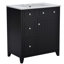 Meuble-lavabo de 30 pouces avec lavabo en céramique, tiroir double couche, tiroir profond et tablette réglable-107087716
