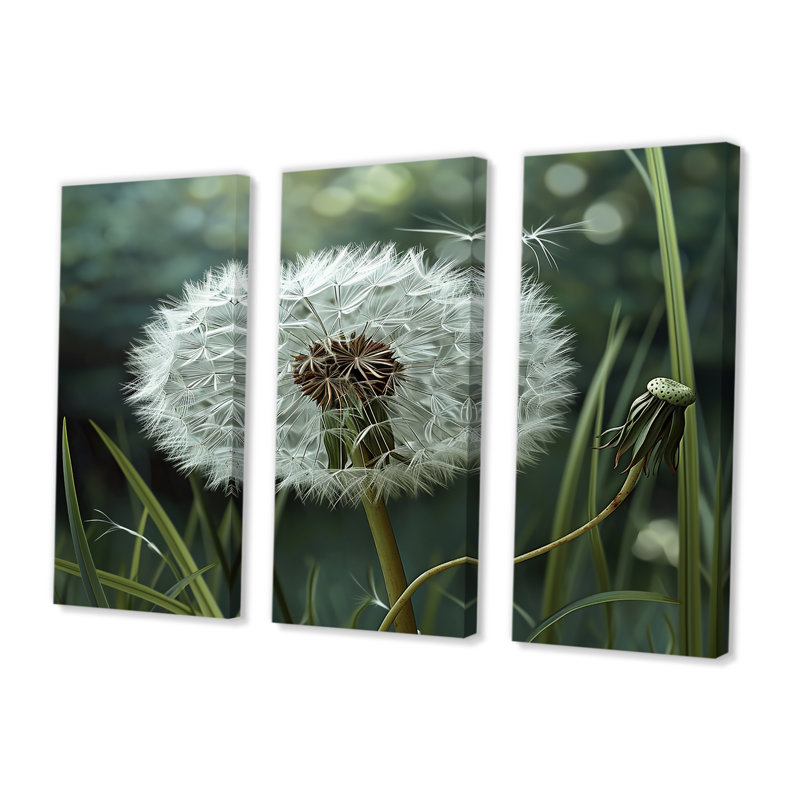 Hopkinton - ensemble d'art mural pissenlit, Toile tendue, H 32 po x l 48 po x P 1 po