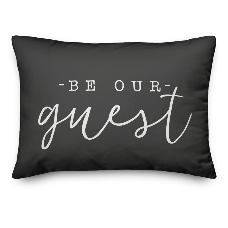 Textual Outdoor Throw Pillow, Charcoal