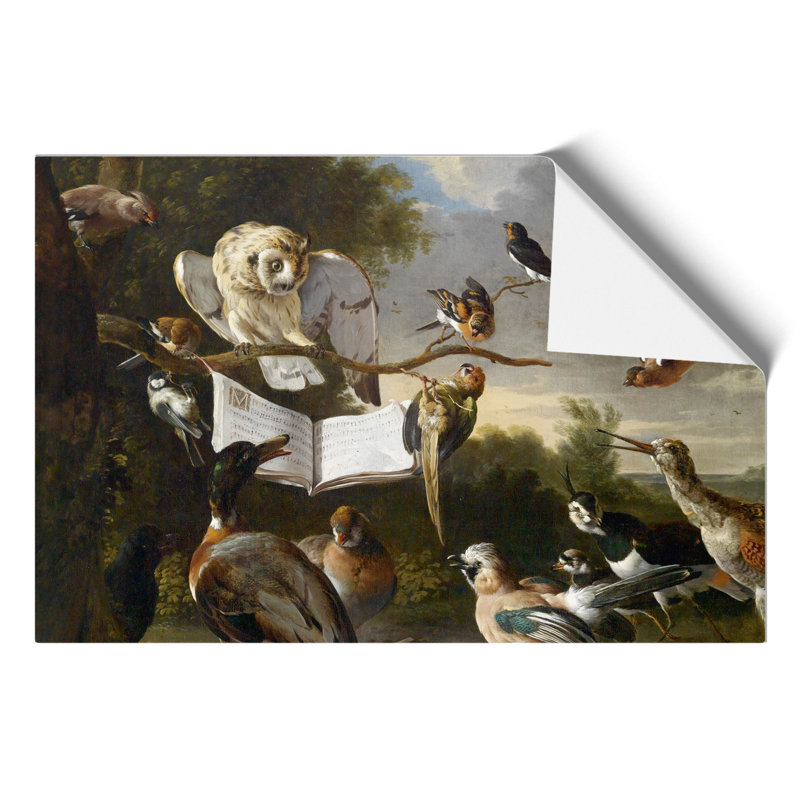 Owl Surrounded by Birds by Melchior dHondecoeter - Frameless Print, 21cm H x 30cm W x 0.1cm D