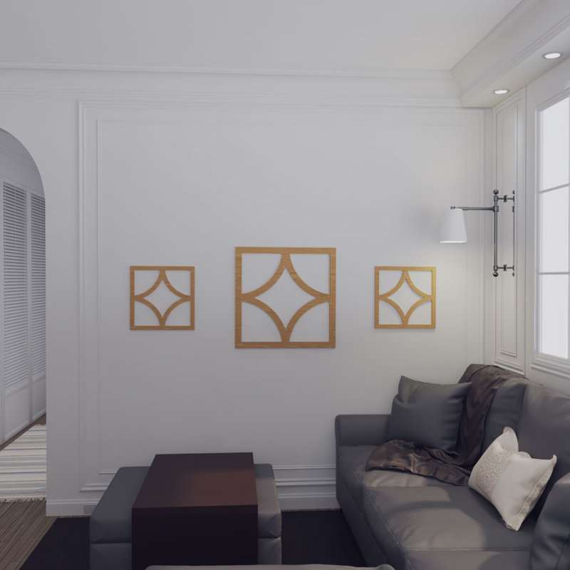 Médaillon de plafond 24 po x H 15 po x P 15 po x P 4 po Statesman, Chêne rouge, H 22 po x l 22 po x P 0,25 po