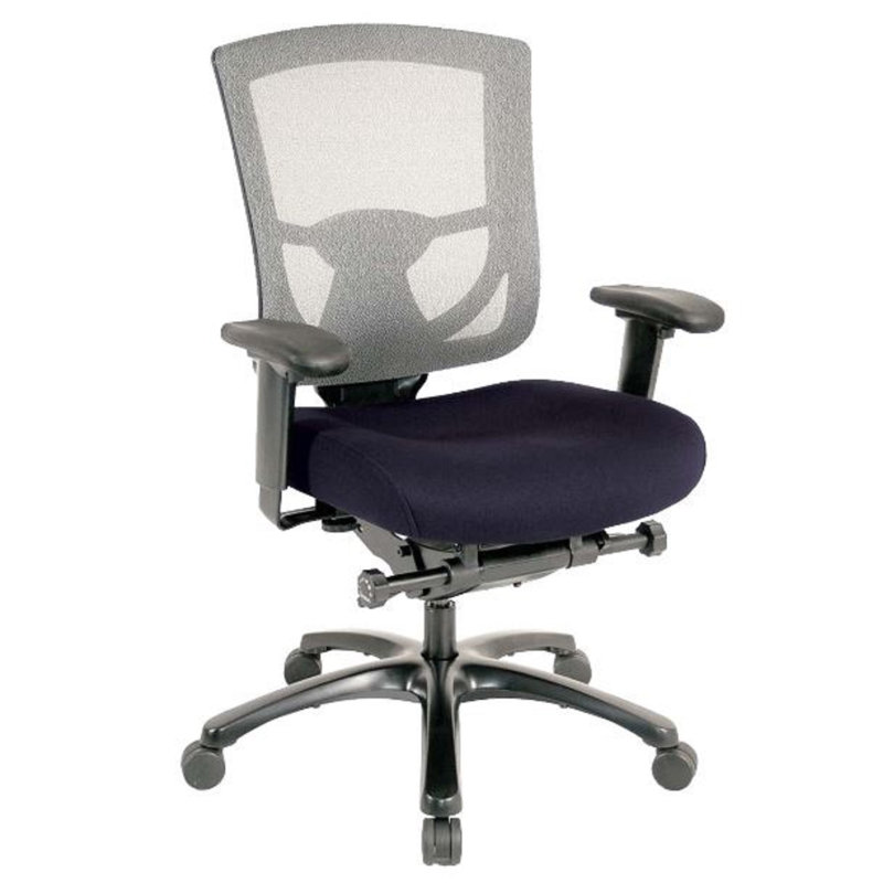 Adjustable Swivel Mesh Rolling Office Chair, Denim
