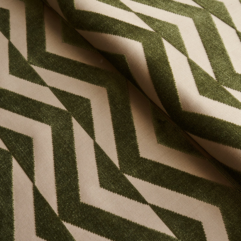 Tissu en velours Schumacher x Miles Redd, Olive / kaki