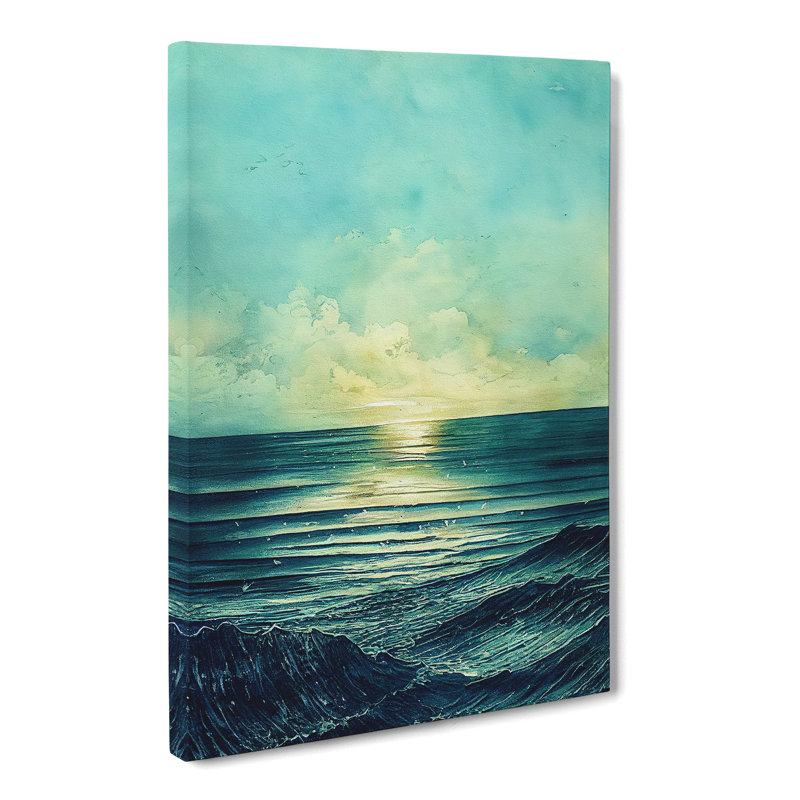 Seascape Ink Wash Vol.1 - Wrapped Canvas, 76cm H x 50cm W x 3cm D
