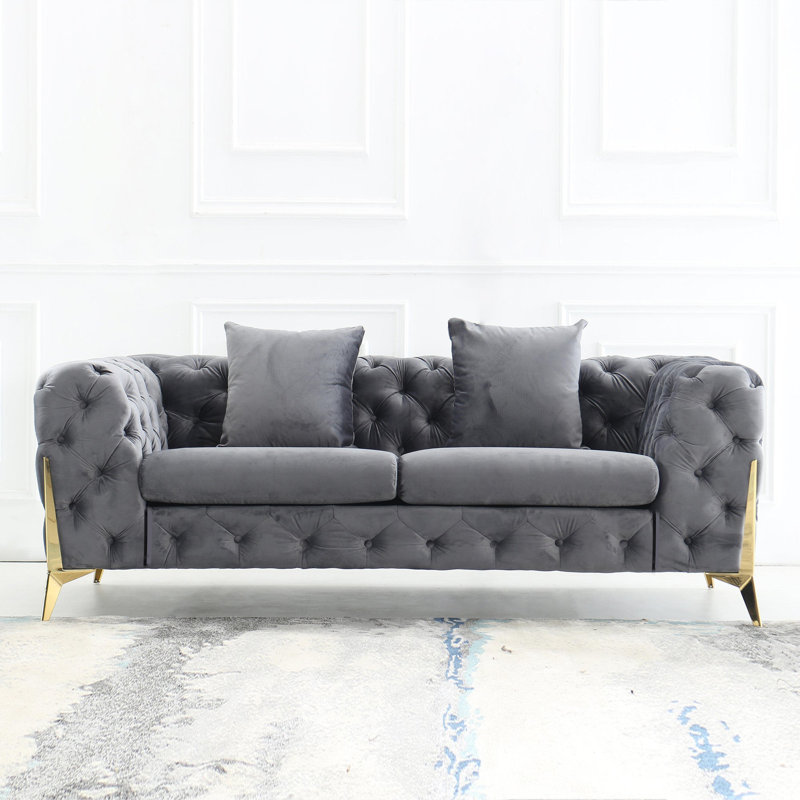 Ensemble de canapé rembourré Burdell 8001, Gris