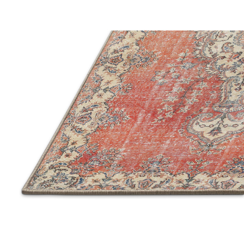 Tapis beige/rouge traditionnel Perlis, Rectangle 2 pi x 5 pi