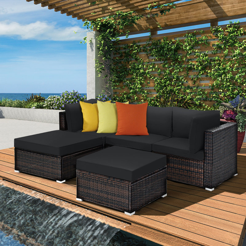 Ensemble de canapé modulaire 5 pièces avec coussins