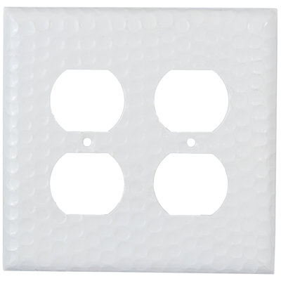 Hand Hammered 2 - Gang Duplex Outlet Wall Plate (Set of 2)