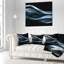 Fractal Lines Blue in Black - coussin imprimé abstrait-29288436-29288433