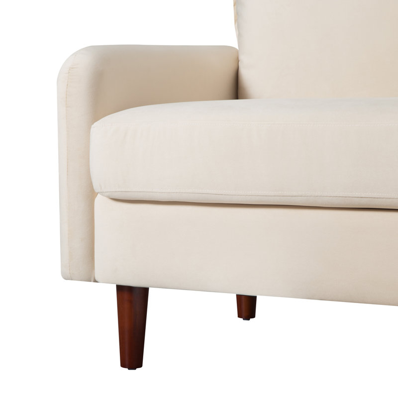 Causeuse en velours 70,9 po Jalycia, Velours beige
