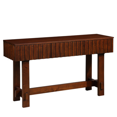 Table d'entrée Mid-Century avec pieds et console en bois massif. Console 52 tiroirs cannelée 52 pouces pour vestibule. Pieds,