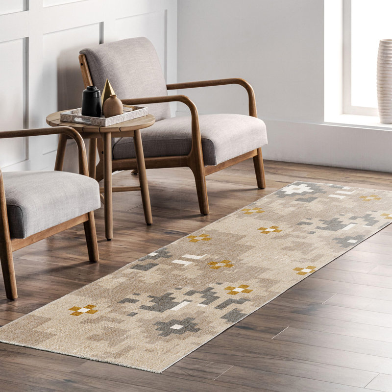 Tapis rectangulaire Zelphia, Tapis de couloir 2 pi 8 po x 14 pi 10 po