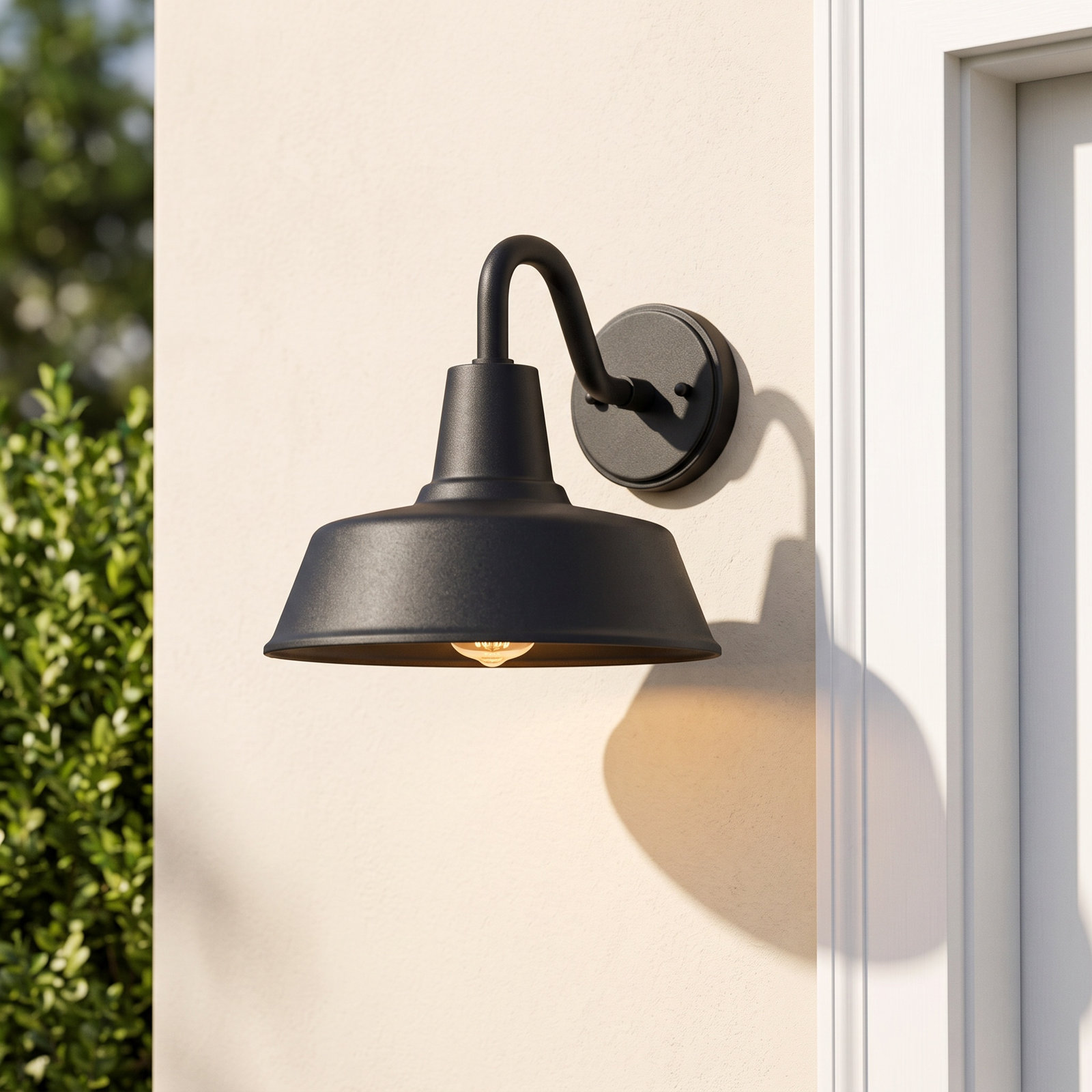 Blakeston Outdoor Barn Light, No, Black, 10.63" H x 12" W x 12" D