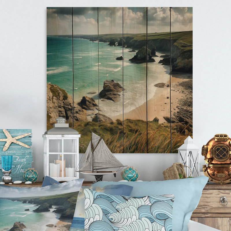Coastal Horizons IV sur bois, H 15 po x l 15 po x P 0,78 po