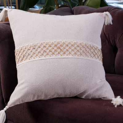 Ashwini White Square Cushion Cover